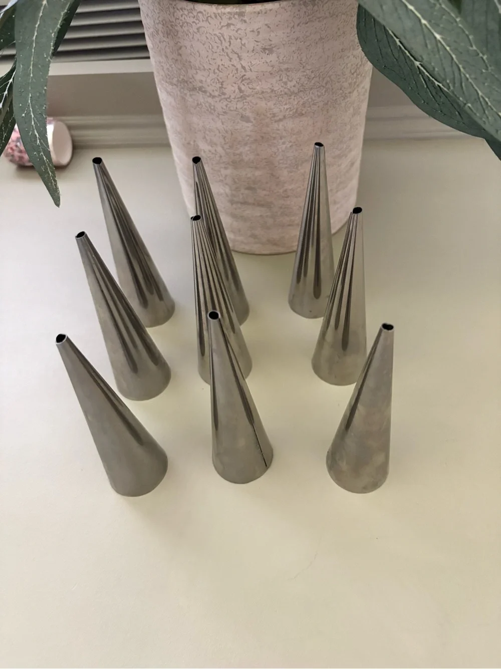 Set of 9 Stainless Steel Pastry Molds/Cannoli Form
